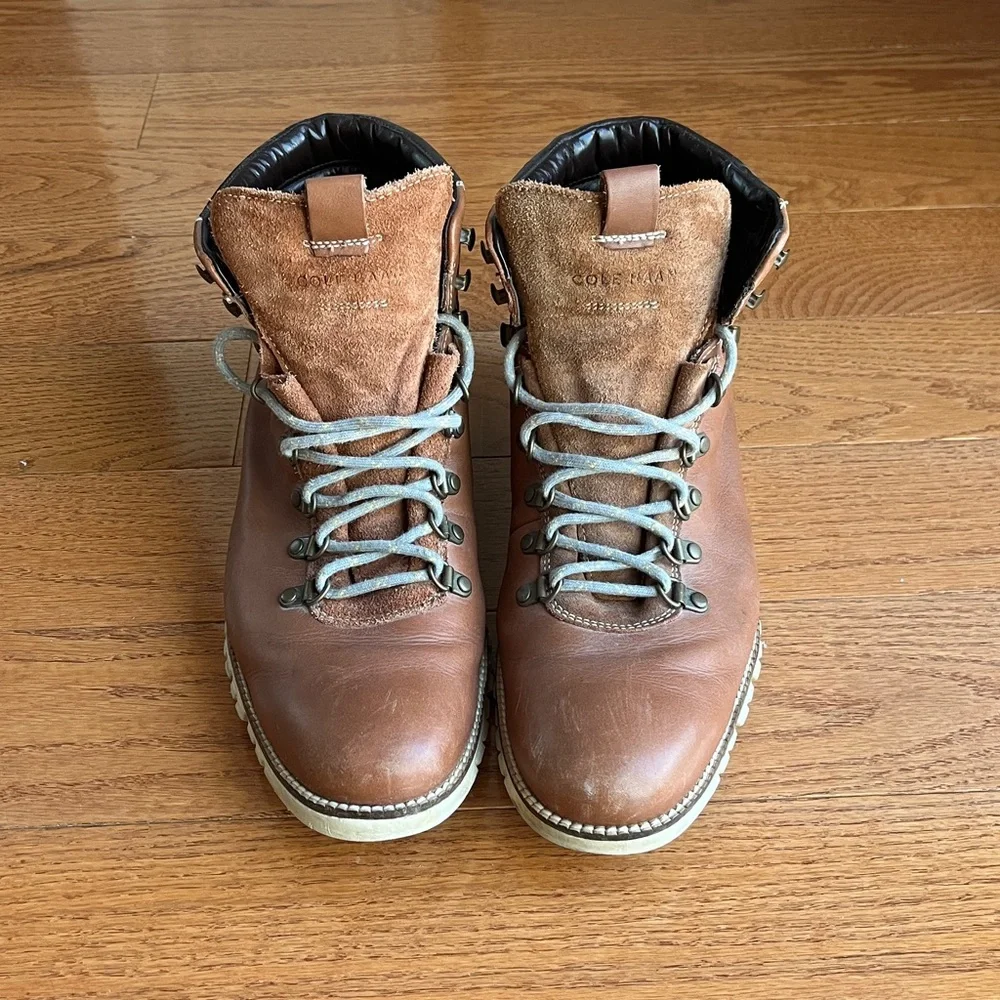 Cole Haan Men’s Zero Grand Hiker II Casual Leather Hiking Boots, Brown, size 11